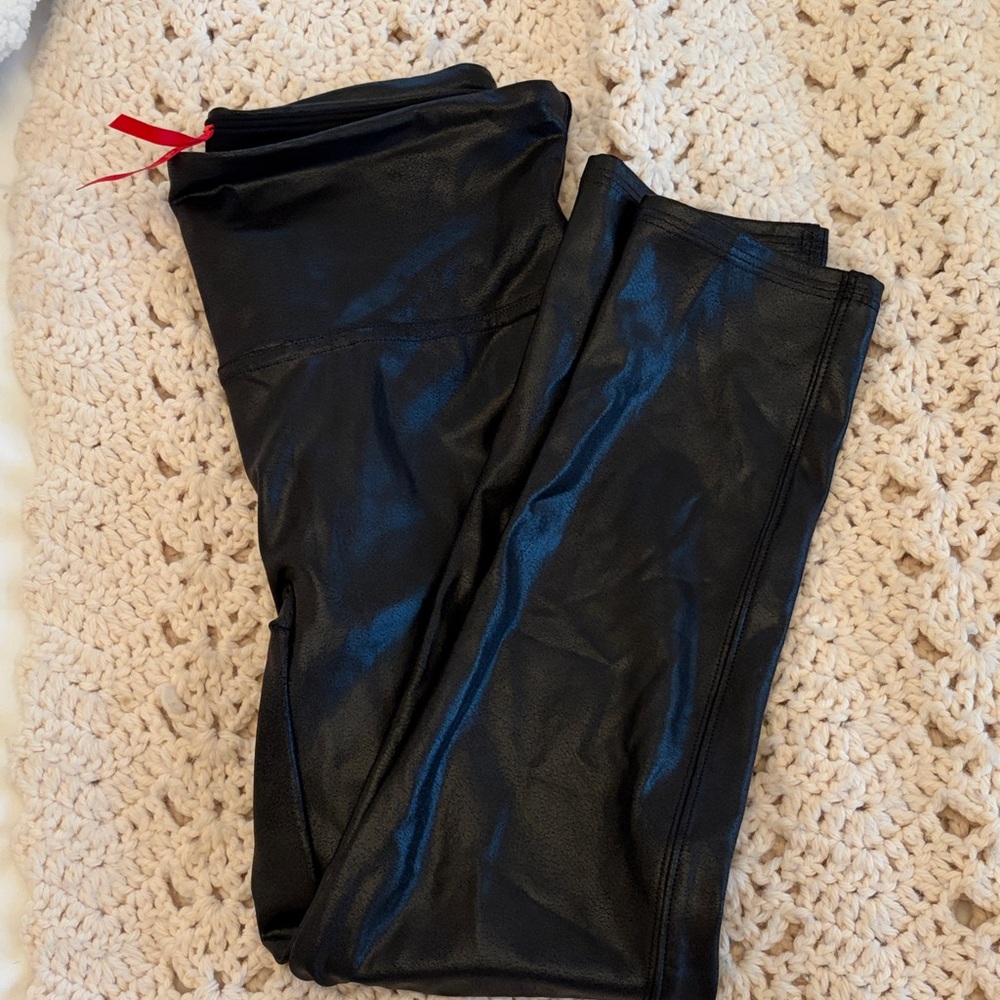 SPANX Shiny Black Leggings